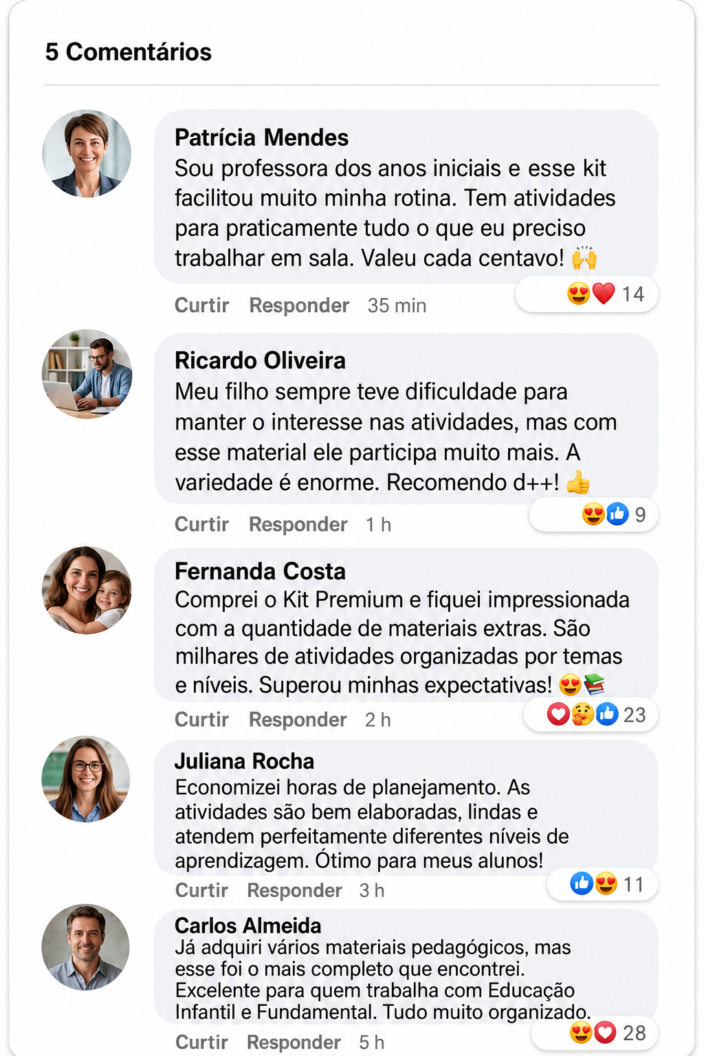 Prova social 4: depoimento de cliente do kit